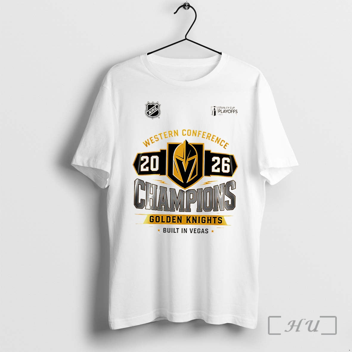Officials Western Conference Champions 2026 Vegas Golden Knights Logo Tee Unisex T-shirt, Sweatshirt, Hoodie, Long Sleeve Tee - T-Shirt, Sweatshirt, Hoodie