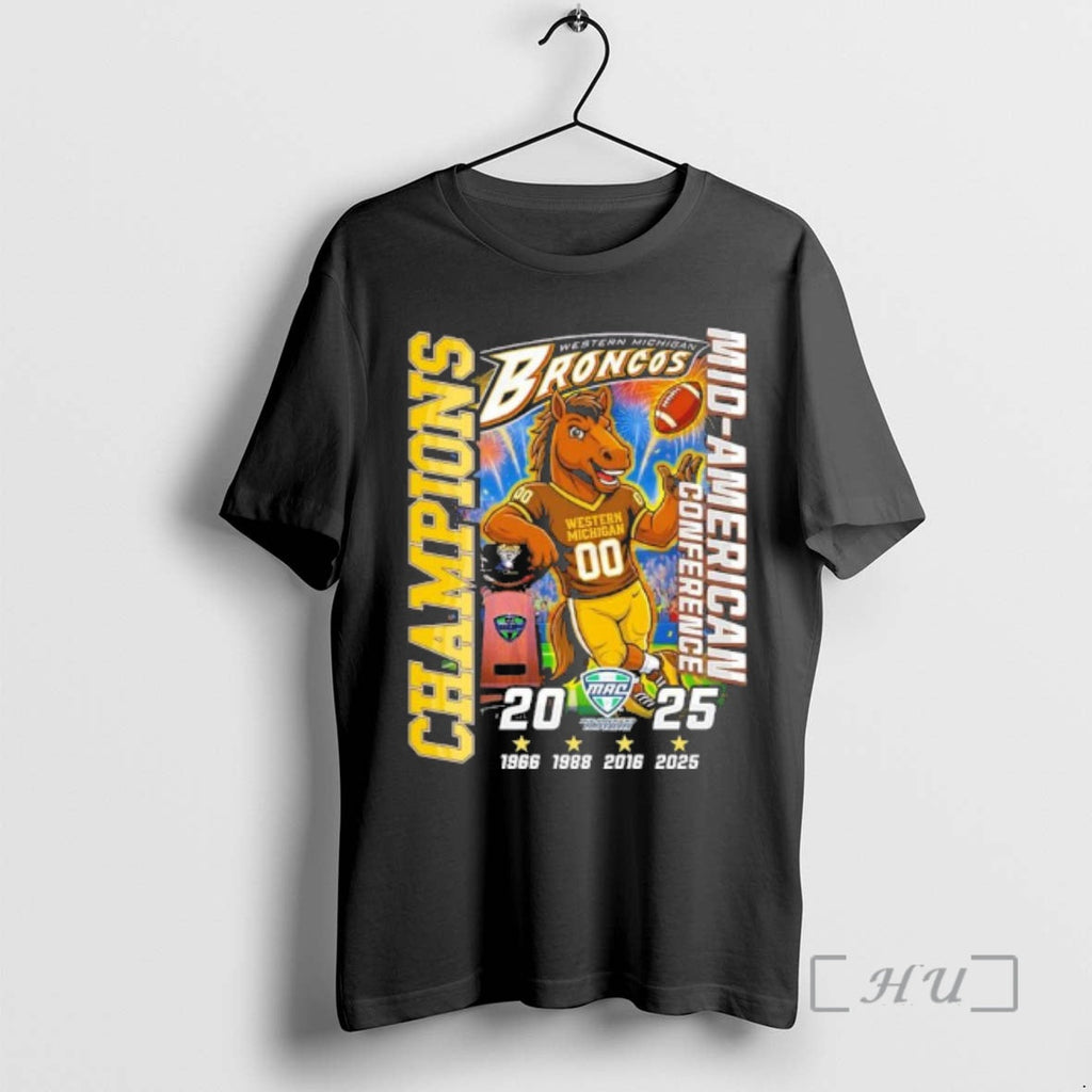 Officials Western Michigan Broncos Mascot 2025 Mac Football Champions T-Shirts, Hoodie, Sweatshirt - T-Shirt, Sweatshirt, Hoodie