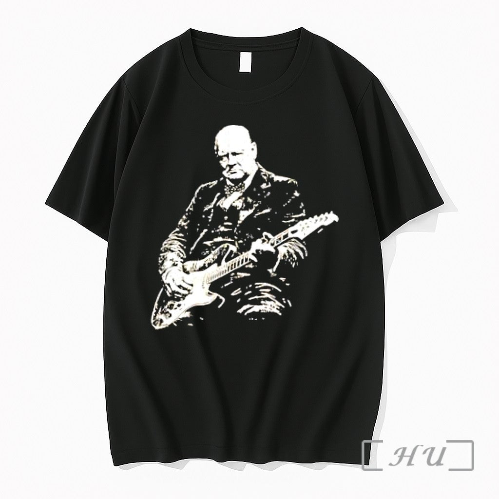 Officials Winston Churchill Prime Minister United Kingdom Playing Electric Guitar Music Premium T Shirts Sweater - T-Shirt, Sweatshirt, Hoodie