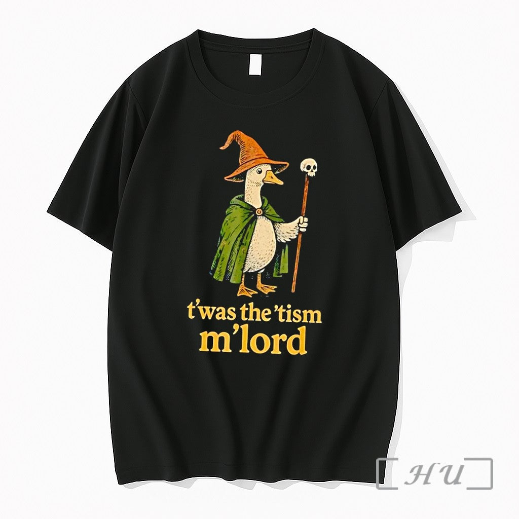 Officials Wizard Duck Twas The Tism Mlord Meme Funny Neurodivergent Fantasy Black Premium T Shirts - T-Shirt, Sweatshirt, Hoodie