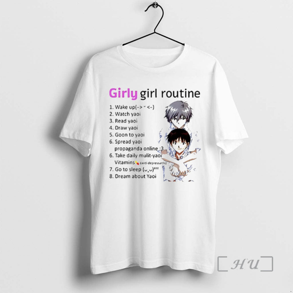 Officials Yaoi Girly Girl Routine Anime T-Shirts, Hoodie, Sweatshirt - T-Shirt, Sweatshirt, Hoodie