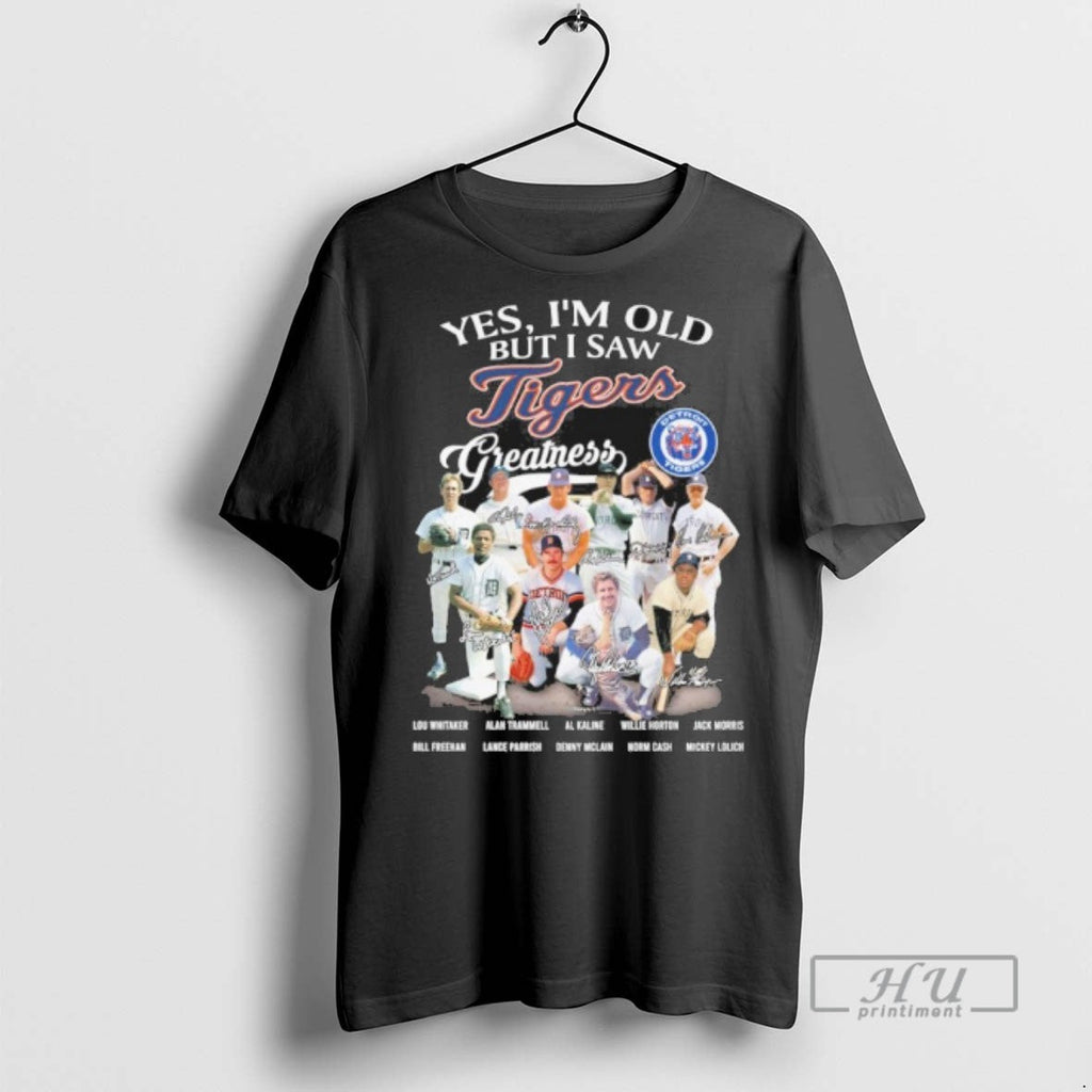 Officials Yes Im Old But I Saw Detroit Tigers Greatness 2025 Signatures T Shirt Unisex T-shirt, Sweatshirt, Hoodie, Long Sleeve Tee - T-Shirt, Sweatshirt, Hoodie