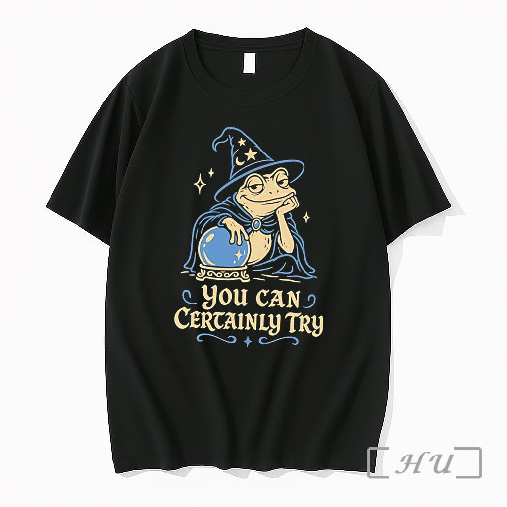Officials You Can Certainly Try Frog Wizard Tee Unisex T-shirt, Sweatshirt, Hoodie, Long Sleeve Tee - T-Shirt, Sweatshirt, Hoodie