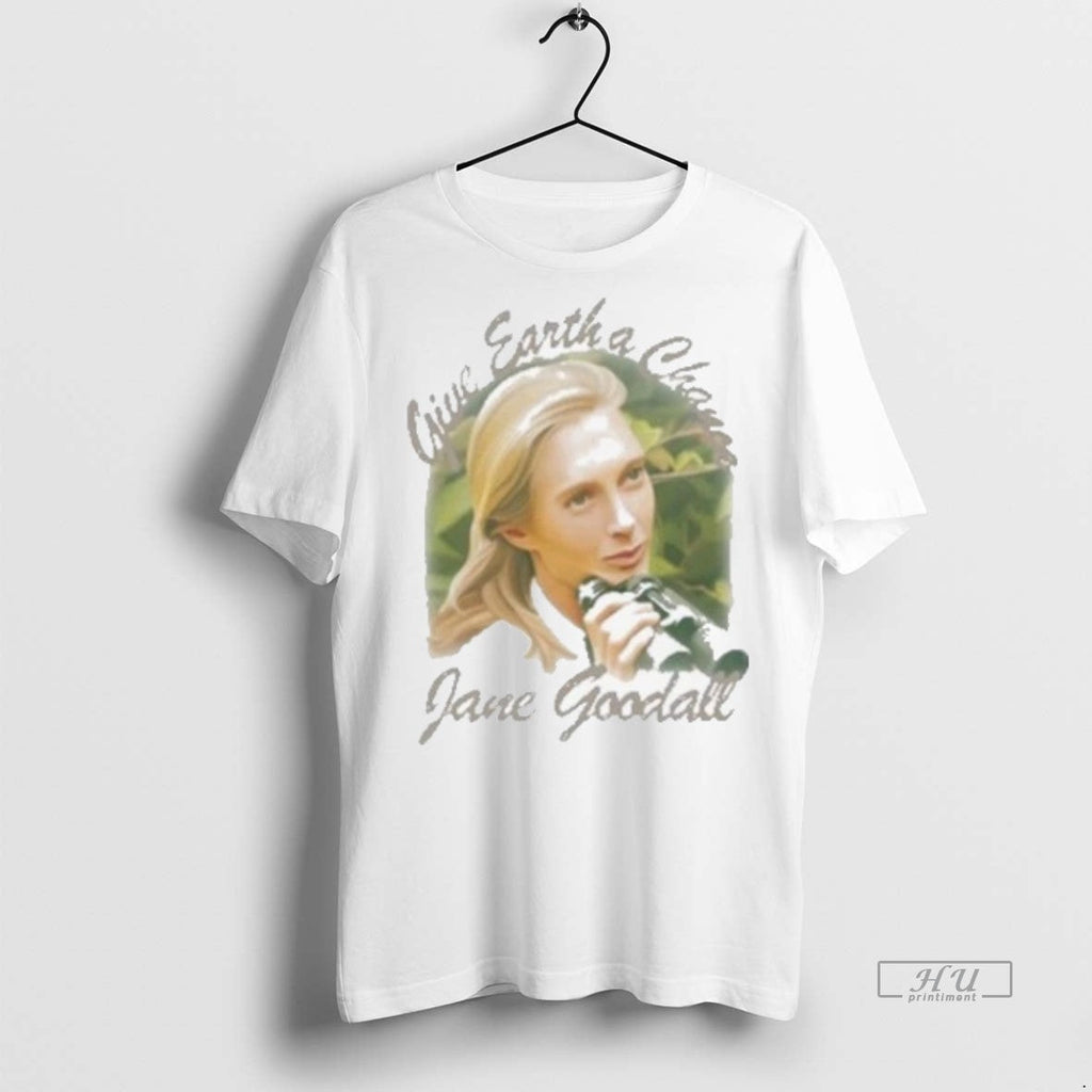 Officials Give Earth A Chance Jane Goodall 2025 Shirt Sweater Unisex T-shirt, Sweatshirt, Hoodie, Long Sleeve Tee - T-Shirt, Sweatshirt, Hoodie