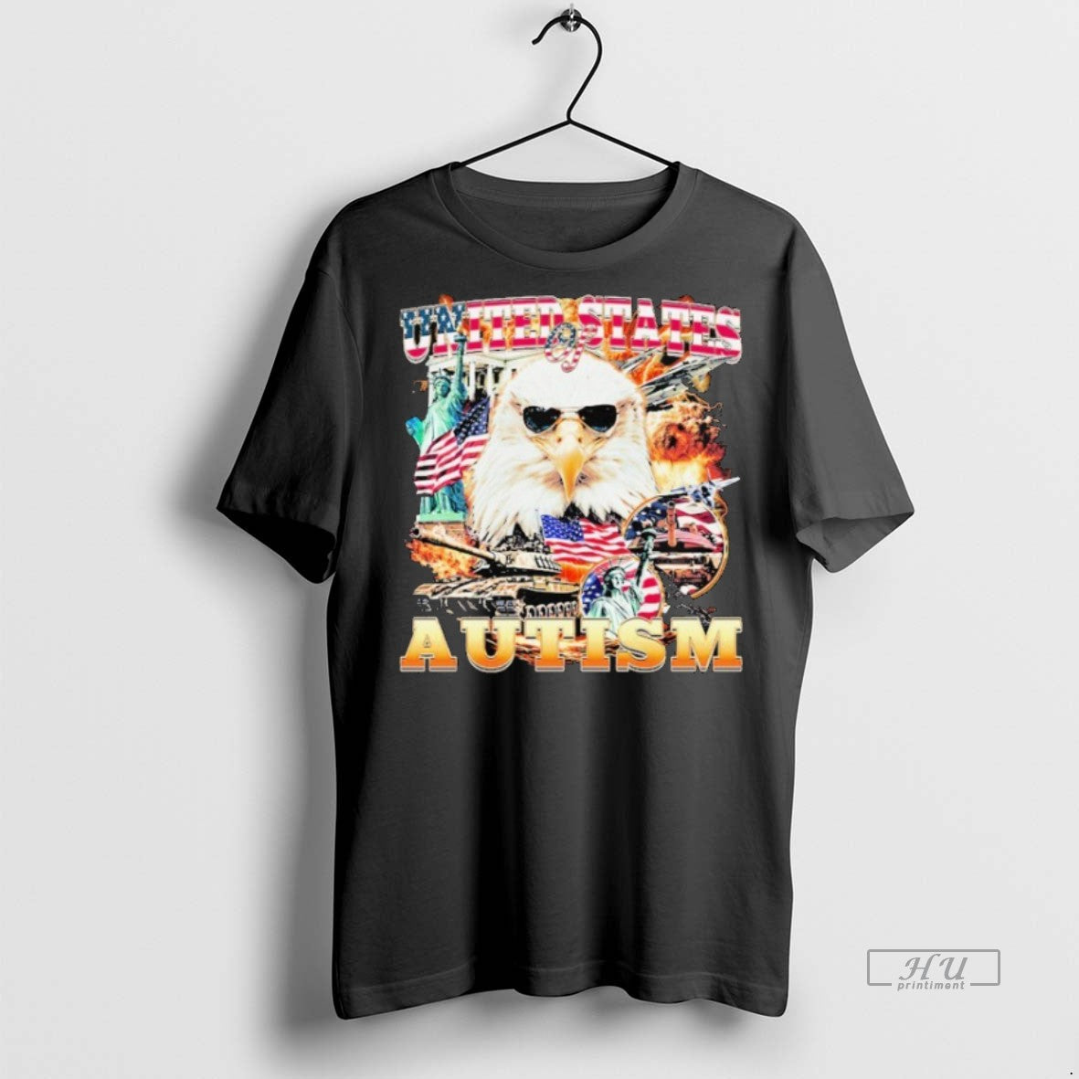 Officials United States Of Autism American Flag Eagle Shirt Sweater Unisex T-shirt, Sweatshirt, Hoodie, Long Sleeve Tee - T-Shirt, Sweatshirt, Hoodie