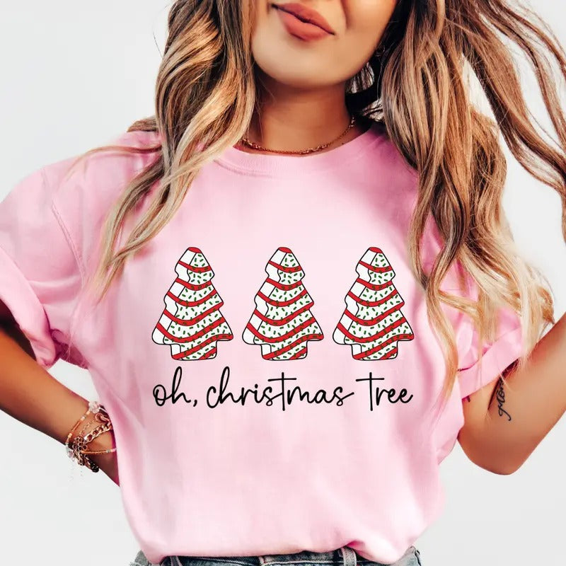 Oh Tree Shirt Tree Cake Shirt Debbie Cake Shirt Retro Tree Shirt COMFORT COLORS CASUAL SHIRT SHIRT Cotton Fabric Womenswear Top Printed T-Shirts, Hoodie, Sweatshirt - T-Shirt, Sweatshirt, Hoodie