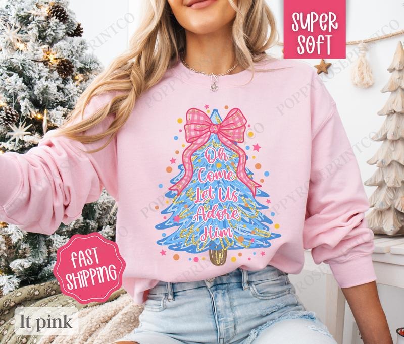 Oh Come Let Us Adore Him Crewneckstyle{N002}2 T-Shirts, Hoodie, Sweatshirt - T-Shirt, Sweatshirt, Hoodie