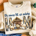 Oh Come Let Us Adore Him Nativity Scene Shirt Coquette Jesus Shirt Baby Jesus T-Shirts, Hoodie, Sweatshirt - T-Shirt, Sweatshirt, Hoodie