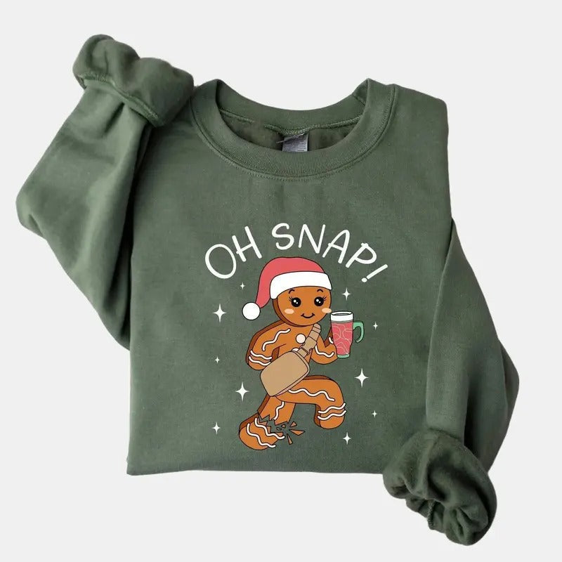 Oh Snap Gingerbread Cookie Shirt Sparkly Funny Classic Cotton T-Shirts, Hoodie, Sweatshirt - T-Shirt, Sweatshirt, Hoodie