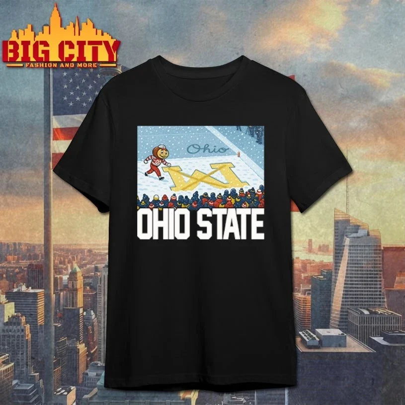 Ohio Vs Michigan Rivalry Script Ohio On Big M shirt Unisex T-shirt, Sweatshirt, Hoodie, Long Sleeve Tee - T-Shirt, Sweatshirt, Hoodie