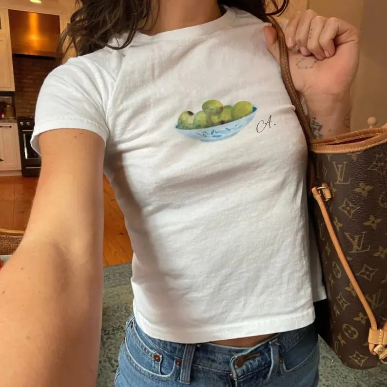 Olive Bowl Painted Baby Trending Back School Coastal Summer Retro Boxy Shirt Her T-Shirts, Hoodie, Sweatshirt - T-Shirt, Sweatshirt, Hoodie
