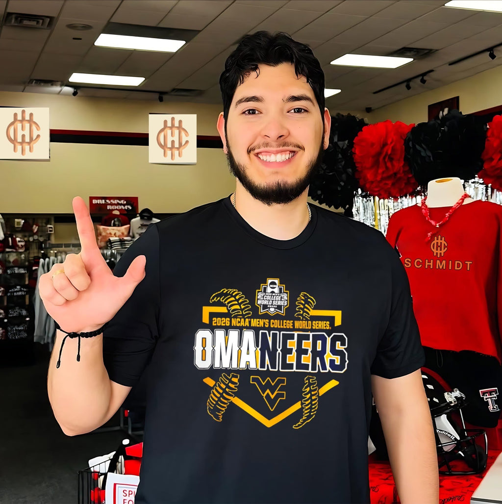 Omaneers Omaha Bound WVU Baseball 2026 NCAA Mens College World Series shirt Unisex T-shirt, Sweatshirt, Hoodie, Long Sleeve Tee - T-Shirt, Sweatshirt, Hoodie