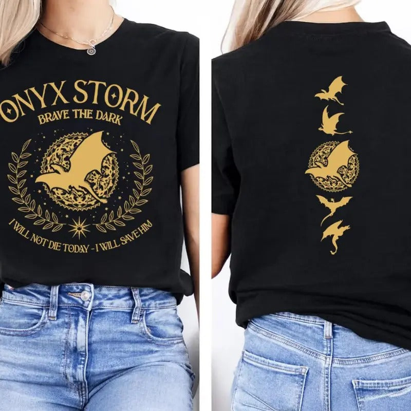 Onyx Storm Brave Dark Shirt Fourth Wing Basgiath War College Violet Sorrengail Shirt Onyx Storm Iron Flame Empyrean Shirt Bookish T-Shirts, Hoodie, Sweatshirt - T-Shirt, Sweatshirt, Hoodie