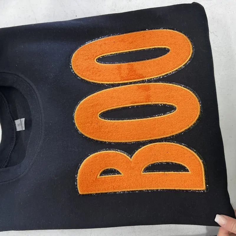 Orange Glitter BOO Patch T-Shirts, Hoodie, Sweatshirt - T-Shirt, Sweatshirt, Hoodie