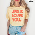 Orange Jesus Loves You PUFF Comfort Colors T-Shirts, Hoodie, Sweatshirt - T-Shirt, Sweatshirt, Hoodie