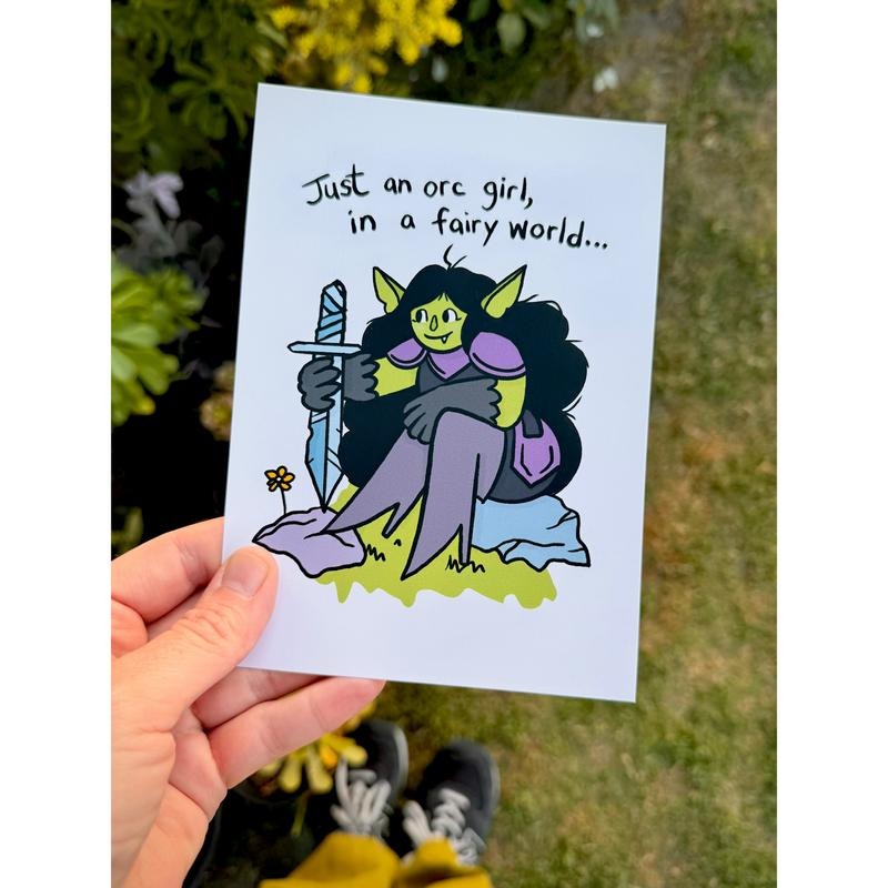 Orc Girl Fairy World Print 5x7 Inkjet Archival Matte Paper T-Shirts, Hoodie, Sweatshirt - T-Shirt, Sweatshirt, Hoodie