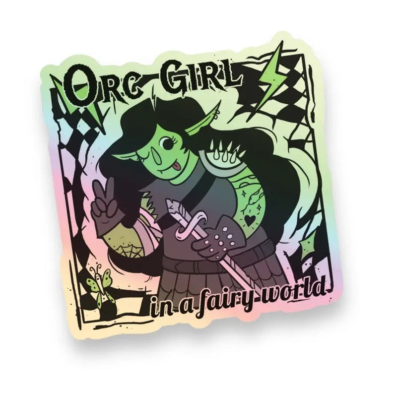 Orc Girl Fairy World Rainbow Vinyl Sticker 3 Inches T-Shirts, Hoodie, Sweatshirt - T-Shirt, Sweatshirt, Hoodie