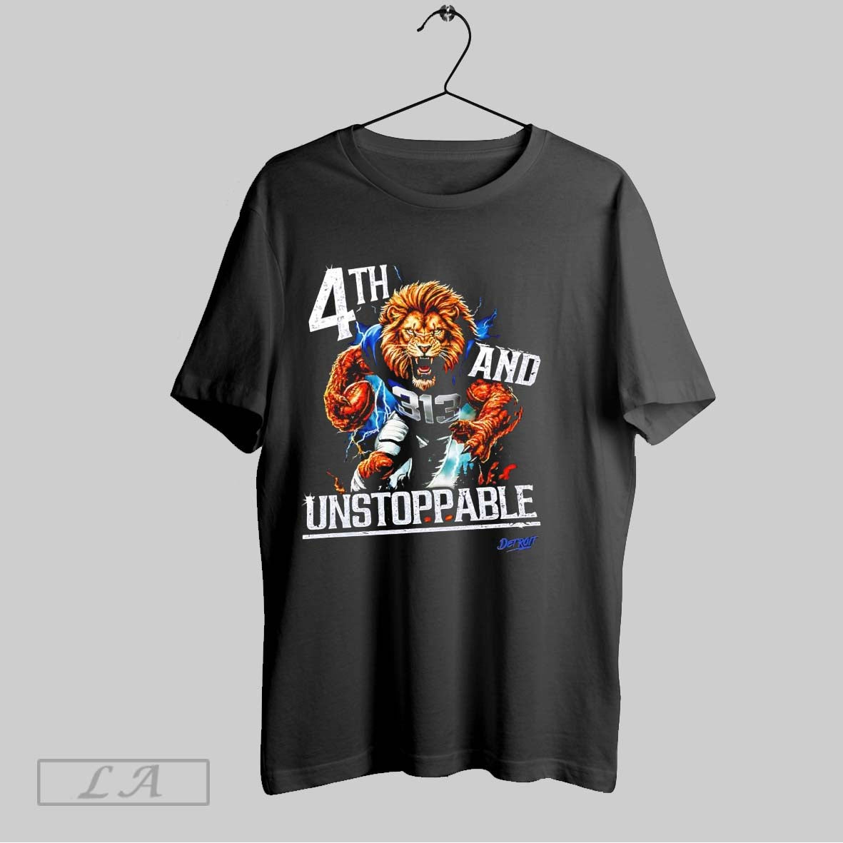 Original 4th And Unstoppable Detroit Football Unisex T-shirt, Sweatshirt, Hoodie, Long Sleeve Tee - T-Shirt, Sweatshirt, Hoodie
