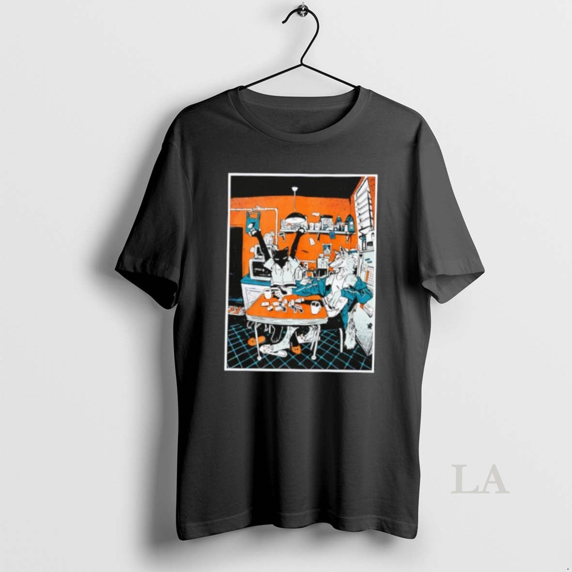 Original Animal Roommate Playing Cards Coffee Kitchen Scene Unisex T-shirt, Sweatshirt, Hoodie, Long Sleeve Tee - T-Shirt, Sweatshirt, Hoodie