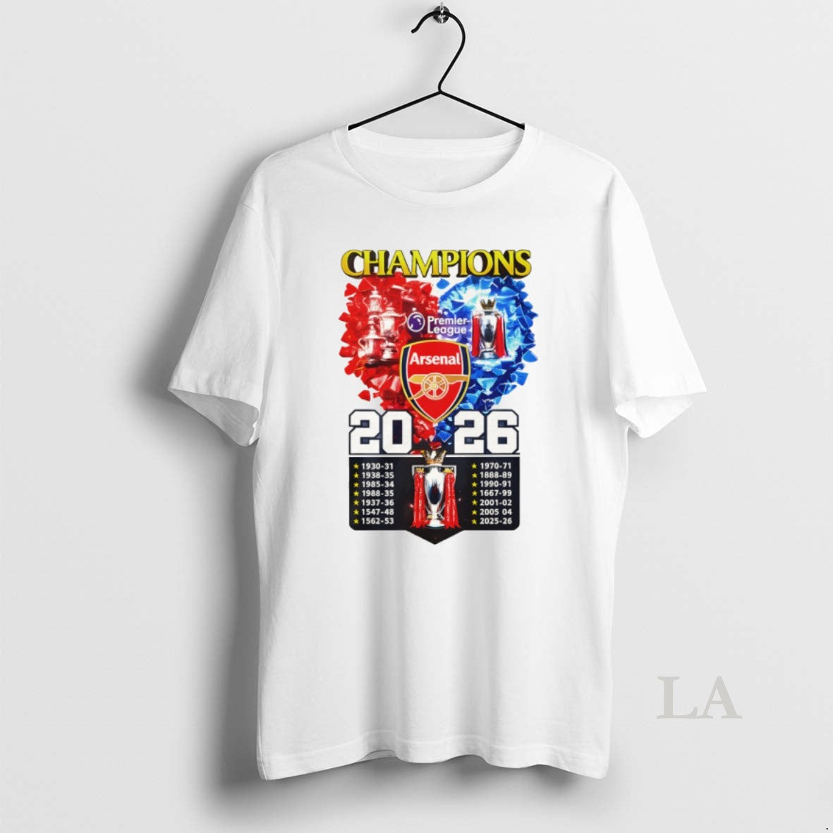 Original Arsenal Fc Premier League 2026 Champions Lover Unisex T-shirt, Sweatshirt, Hoodie, Long Sleeve Tee - T-Shirt, Sweatshirt, Hoodie