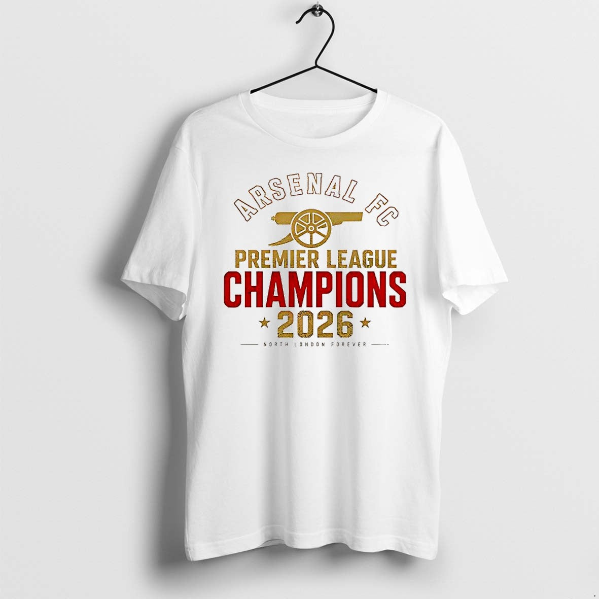 Original Arsenal Fc Premier League Champions 2026 Cannon Logo Tshirts Jpg Unisex T-shirt, Sweatshirt, Hoodie, Long Sleeve Tee - T-Shirt, Sweatshirt, Hoodie