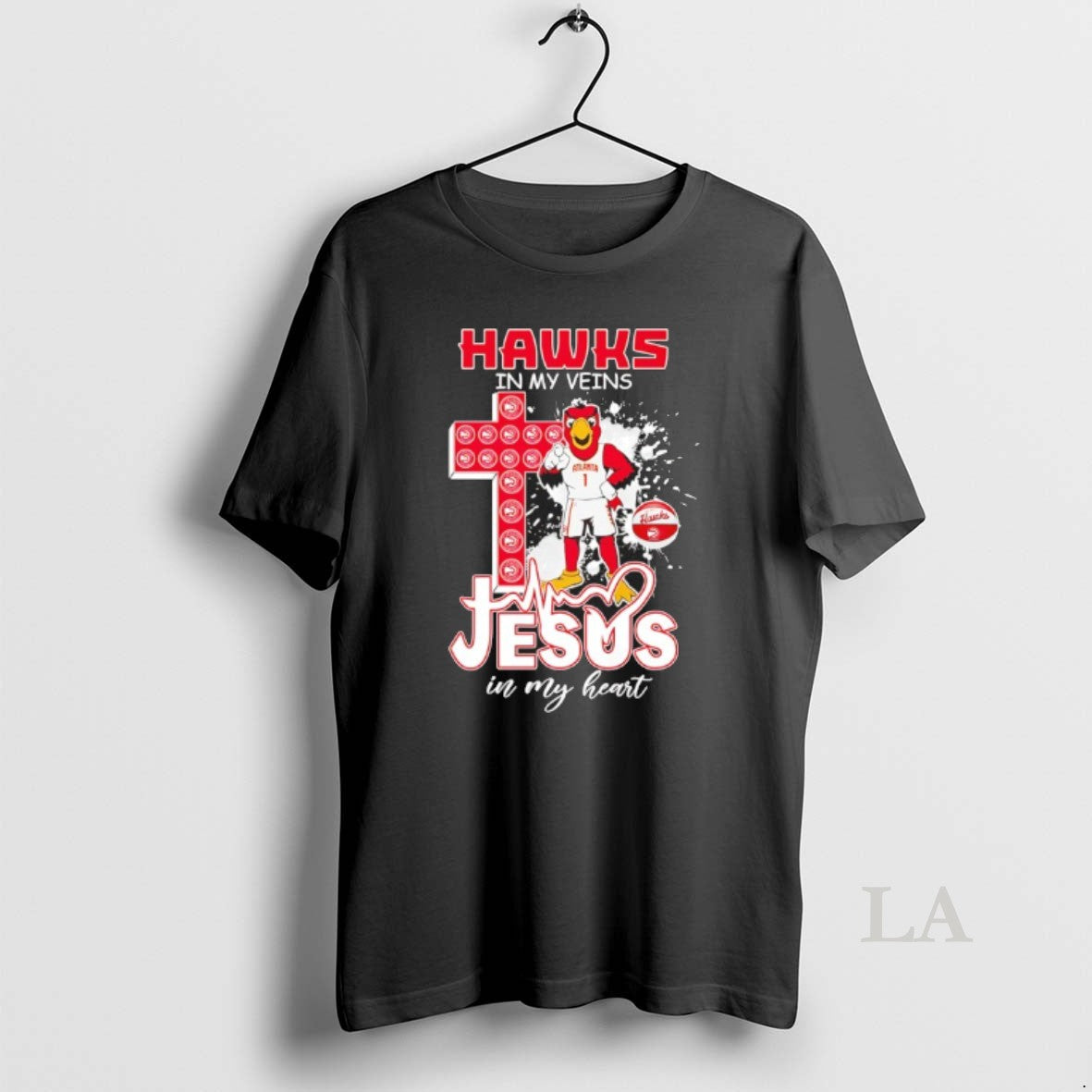 Original Atlanta Hawks My Veins Jesus My Heart Mascot T-Shirts, Hoodie, Sweatshirt - T-Shirt, Sweatshirt, Hoodie