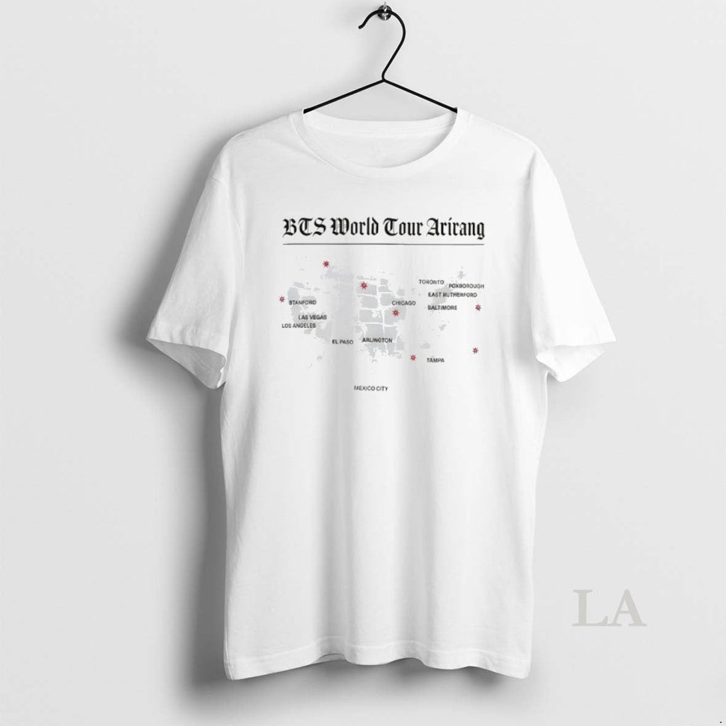Original Bts World Tour Arirang Map 2026 Unisex T-shirt, Sweatshirt, Hoodie, Long Sleeve Tee - T-Shirt, Sweatshirt, Hoodie