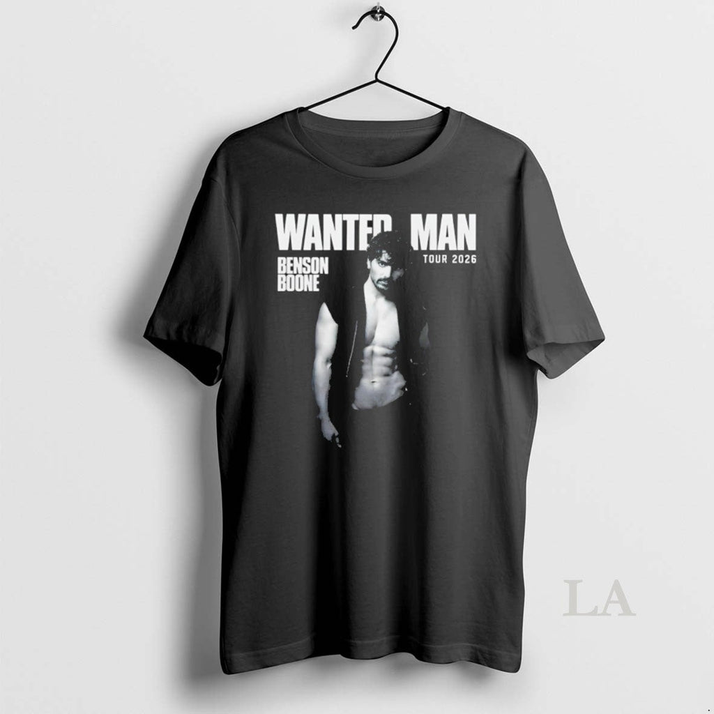 Original Benson Boone Wanted Man Tour 2026 Vintage Unisex T-shirt, Sweatshirt, Hoodie, Long Sleeve Tee - T-Shirt, Sweatshirt, Hoodie