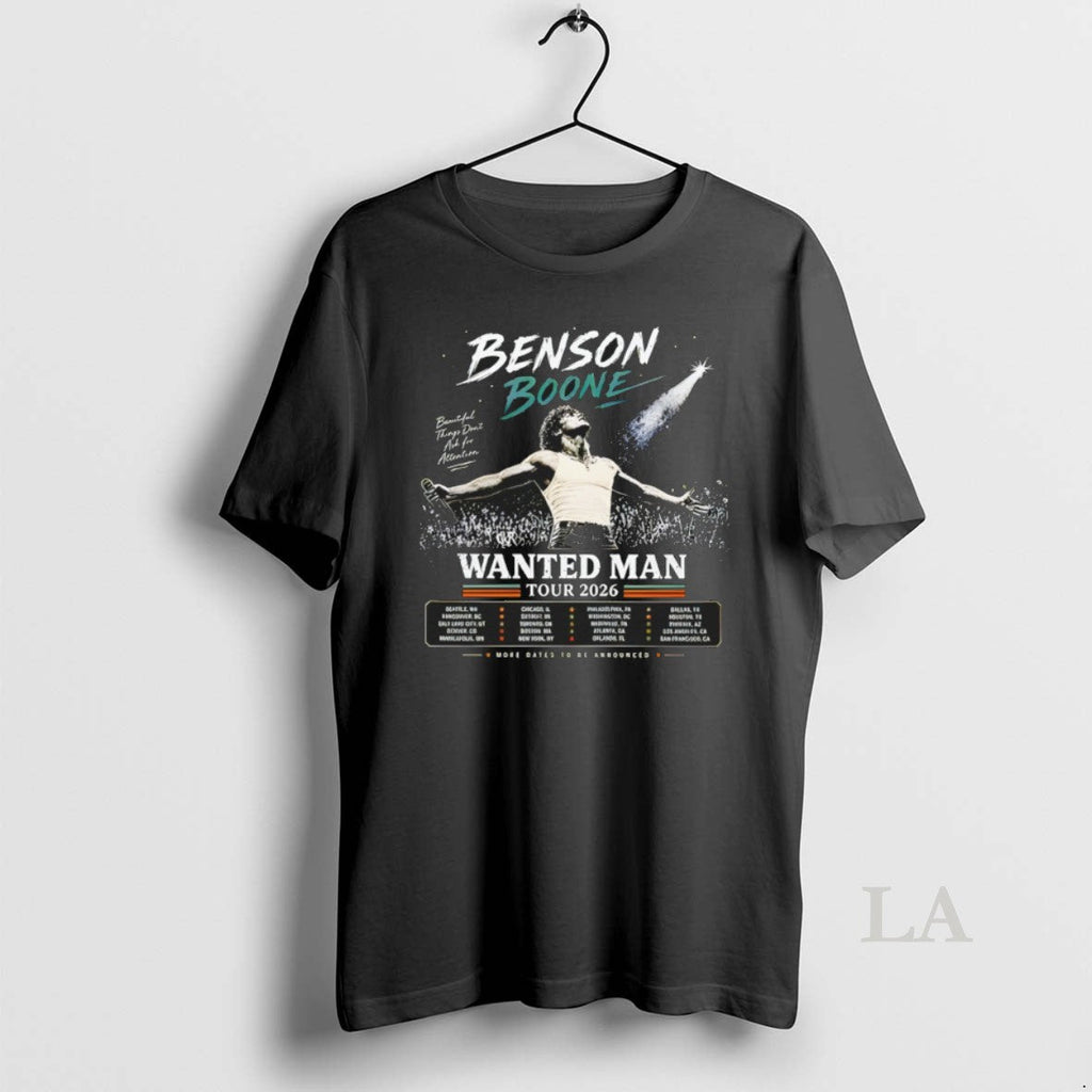 Original Benson Boone Wanted Man World Tour 2026 Vintage Unisex T-shirt, Sweatshirt, Hoodie, Long Sleeve Tee - T-Shirt, Sweatshirt, Hoodie