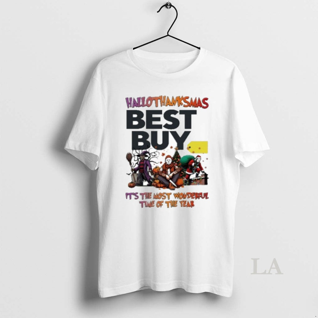 Original Best Buy Horror Film Hallothanksmas Its The Most Wonderful Time Of The Year Unisex T-shirt, Sweatshirt, Hoodie, Long Sleeve Tee - T-Shirt, Sweatshirt, Hoodie