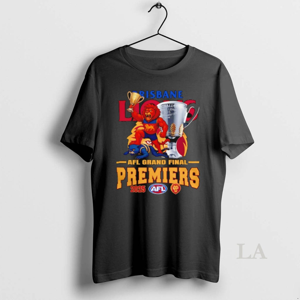 Original Brisbane Lions Mascot Afl Grand Final 2025 Premiers Champions Unisex T-shirt, Sweatshirt, Hoodie, Long Sleeve Tee - T-Shirt, Sweatshirt, Hoodie