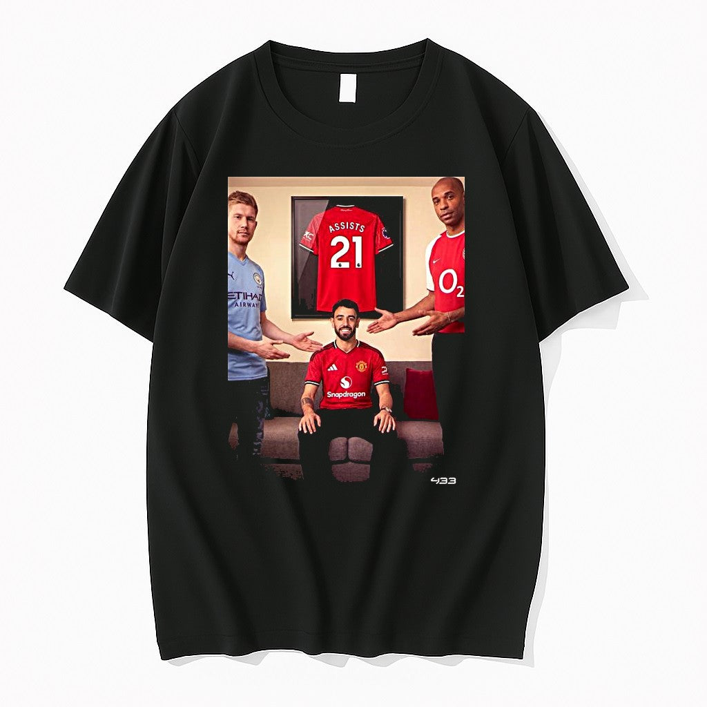 Original Bruno Fernandes Manchester United 2025 2026 Premier League 21 Assists Record Breaker 1 Tshirts - T-Shirt, Sweatshirt, Hoodie
