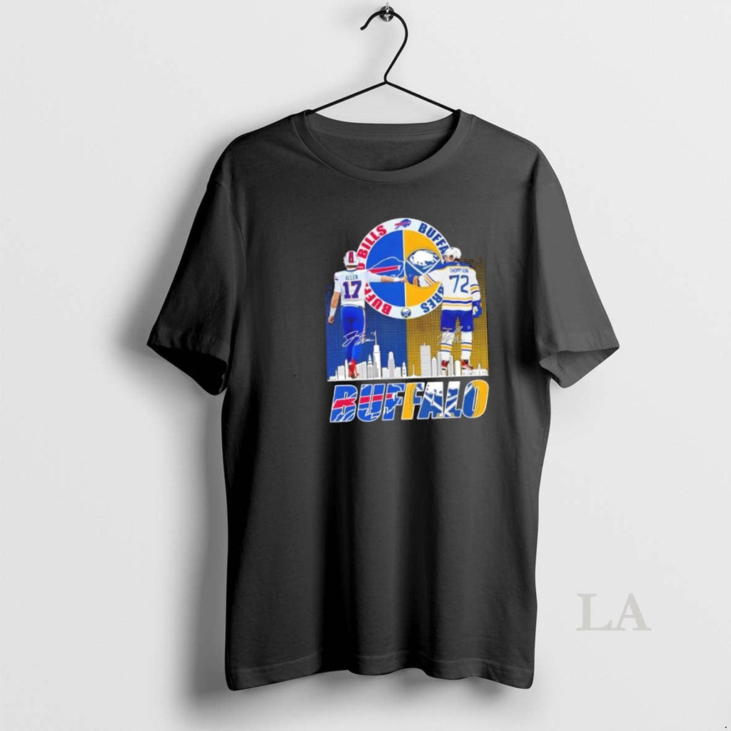 Original Buffalo Sports Allen Bills X Thompson Sabres Skyline Unisex T-shirt, Sweatshirt, Hoodie, Long Sleeve Tee - T-Shirt, Sweatshirt, Hoodie