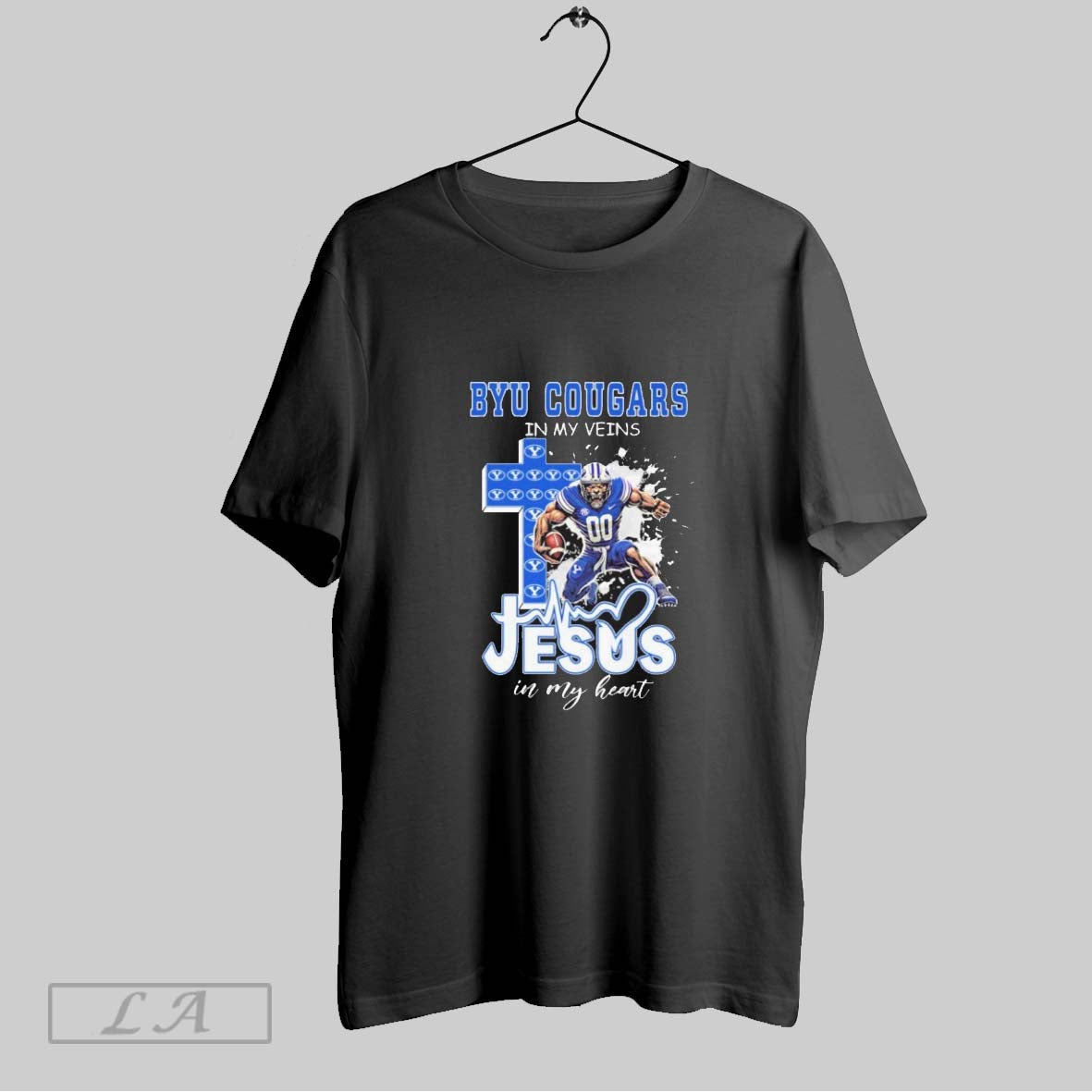 Original Byu Cougars In My Veins Jesus In My Heart Unisex T-shirt, Sweatshirt, Hoodie, Long Sleeve Tee - T-Shirt, Sweatshirt, Hoodie