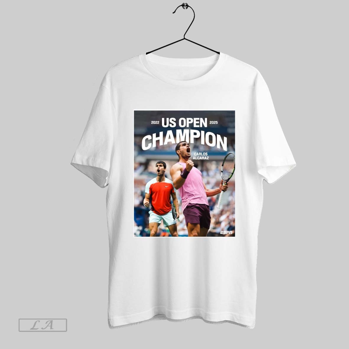Original Carlos Alcaraz Dominant Tournament Us Open Champions 2022 2025 Unisex T-shirt, Sweatshirt, Hoodie, Long Sleeve Tee - T-Shirt, Sweatshirt, Hoodie