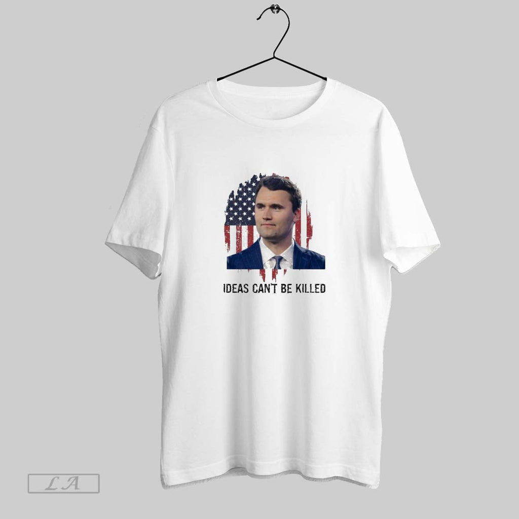Original Charlie Kirk Ideas Cant Be Killed Unisex T-shirt, Sweatshirt, Hoodie, Long Sleeve Tee - T-Shirt, Sweatshirt, Hoodie