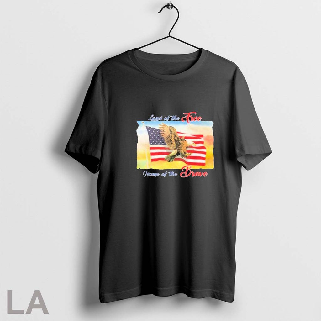 Original Charlie Kirk Land Of The Free Home Of The Brave American Flag Unisex T-shirt, Sweatshirt, Hoodie, Long Sleeve Tee - T-Shirt, Sweatshirt, Hoodie