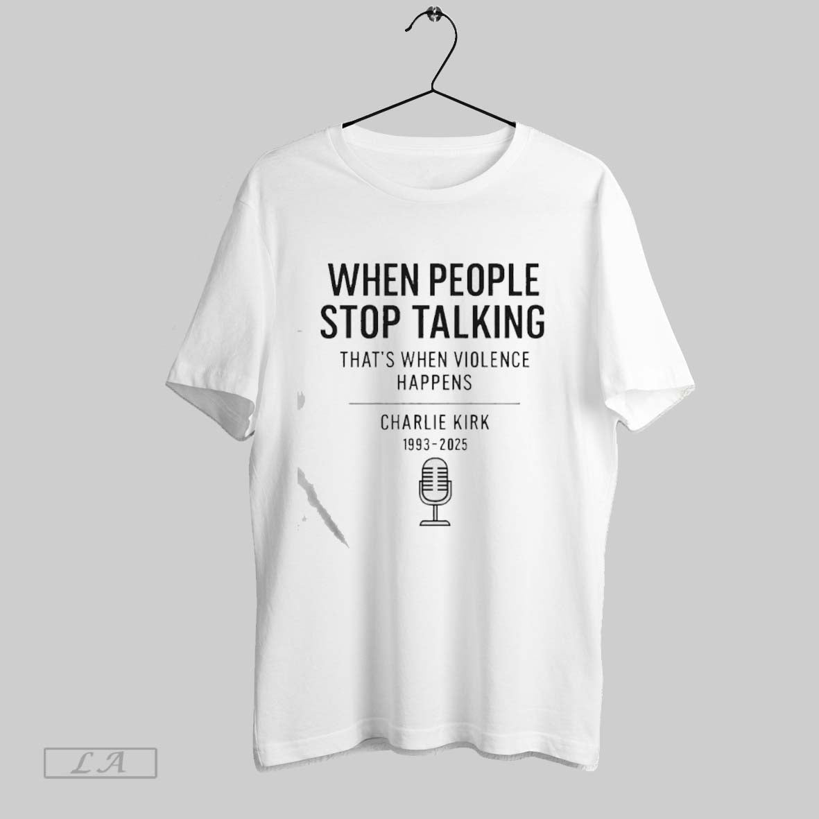 Original Charlie Kirk When People Stop Talking Thats When Violence Happens 2025 Unisex T-shirt, Sweatshirt, Hoodie, Long Sleeve Tee - T-Shirt, Sweatshirt, Hoodie