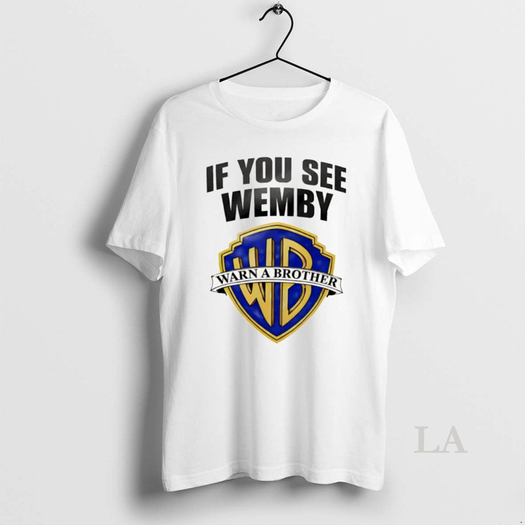 Original Chet Holmgren Wearing If You See Wemby Warn A Brother Spurs Unisex T-shirt, Sweatshirt, Hoodie, Long Sleeve Tee - T-Shirt, Sweatshirt, Hoodie