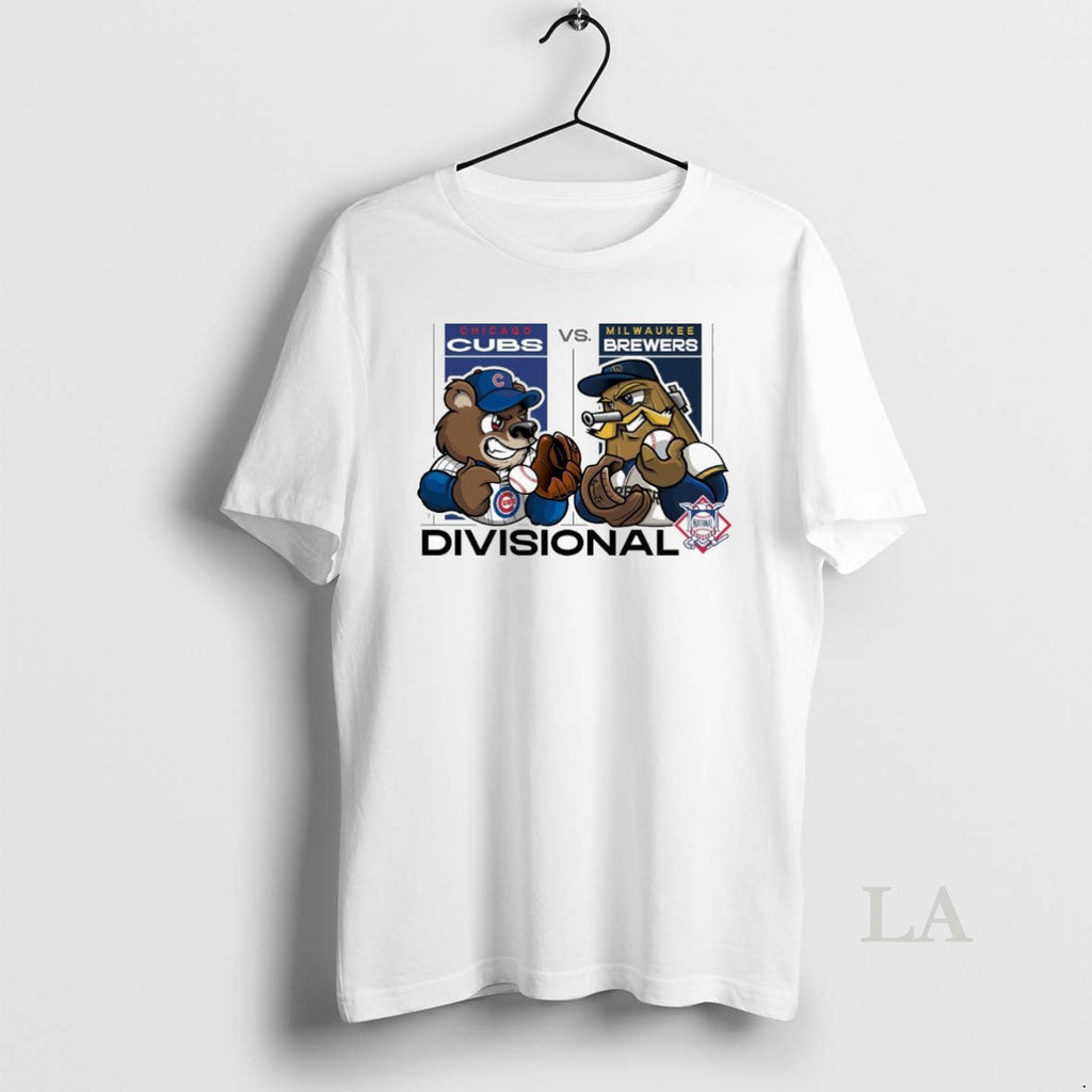 Original Chicago Cubs Vs Milwaukee Brewers 2025 Mlb National League Divisional Round Mascots - T-Shirt, Sweatshirt, Hoodie