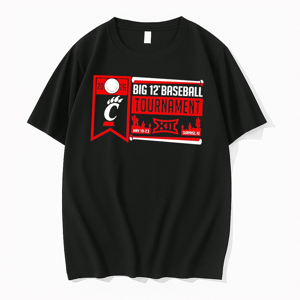 Original Cincinnati Bearcats 2026 Big 12 Baseball Tournament Participant Tee Tshirts Unisex T-shirt, Sweatshirt, Hoodie, Long Sleeve Tee - T-Shirt, Sweatshirt, Hoodie