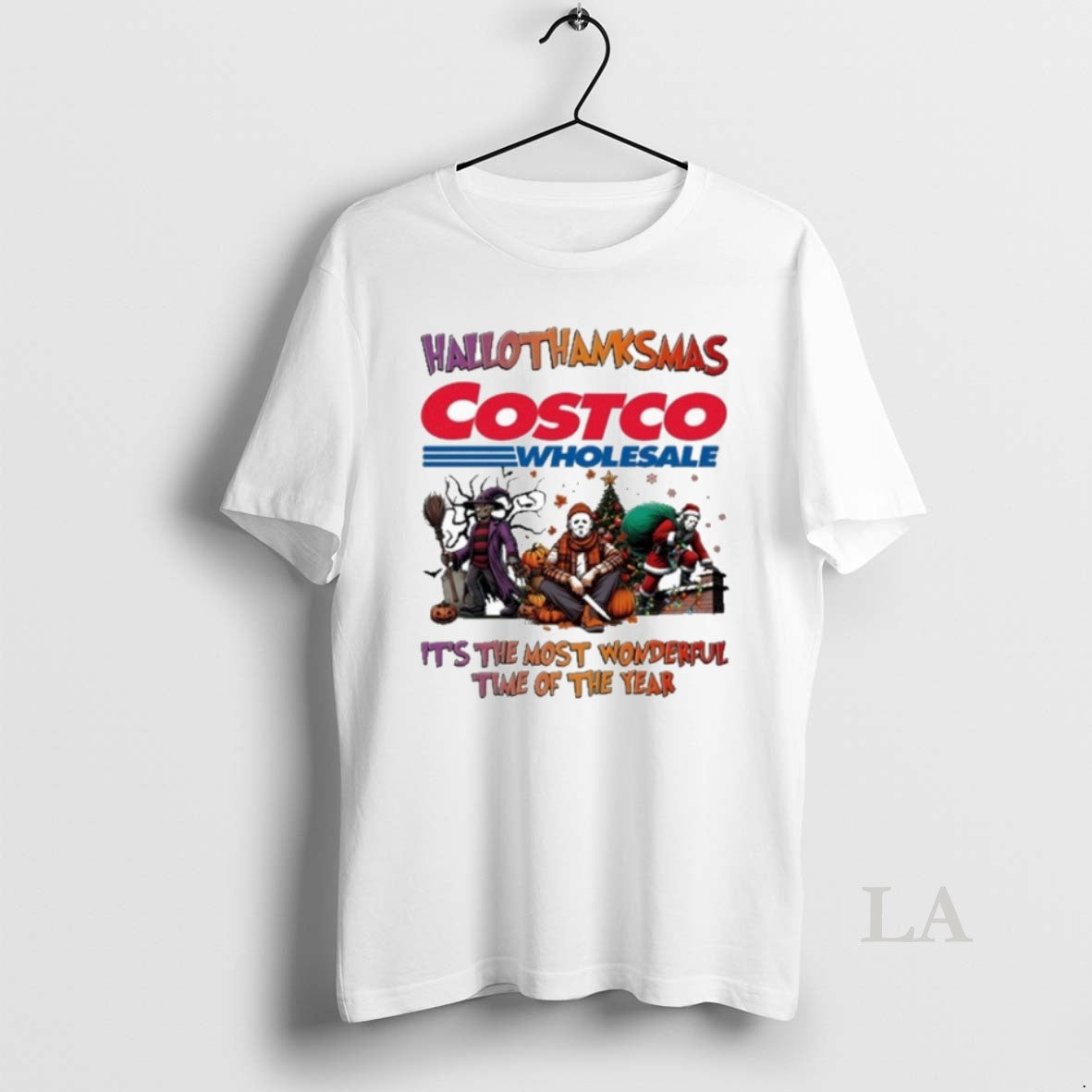 Original Costco Horror Film Hallothanksmas Its The Most Wonderful Time Of The Year Unisex T-shirt, Sweatshirt, Hoodie, Long Sleeve Tee - T-Shirt, Sweatshirt, Hoodie