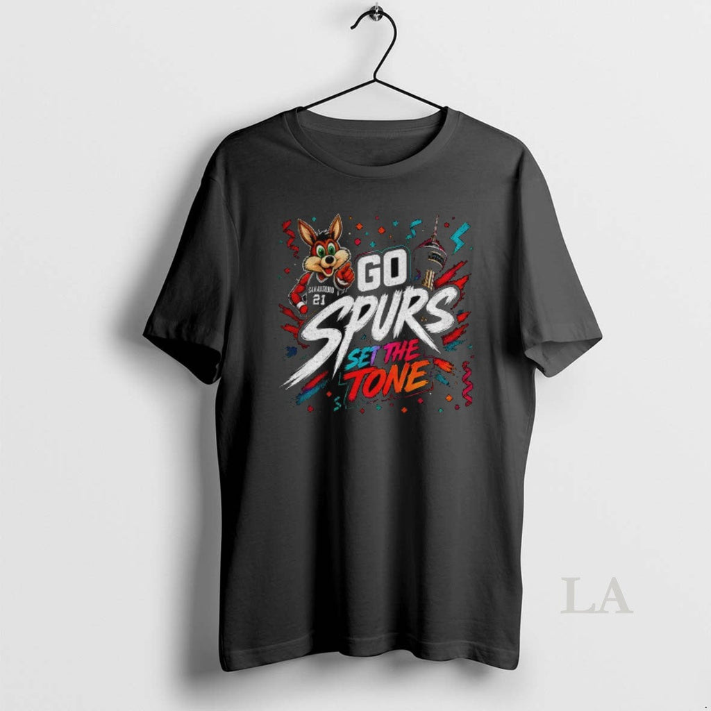 Original Coyote San Antonio Spurs Basketball Go Spurs Go Set The Tone 2026 Unisex T-shirt, Sweatshirt, Hoodie, Long Sleeve Tee - T-Shirt, Sweatshirt, Hoodie