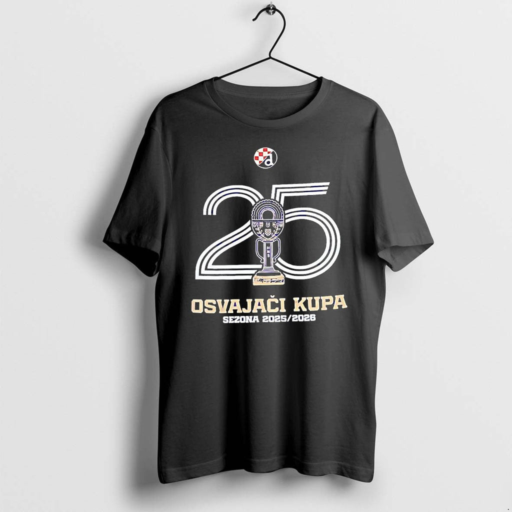 Original Dinamo Zagreb 25th Anniversary Hns Cup Winners 2025 2026 Soccer Trophy Tshirts Unisex T-shirt, Sweatshirt, Hoodie, Long Sleeve Tee - T-Shirt, Sweatshirt, Hoodie