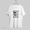 Original Easily Distracted By Books And Cats Unisex T-shirt, Sweatshirt, Hoodie, Long Sleeve Tee - T-Shirt, Sweatshirt, Hoodie