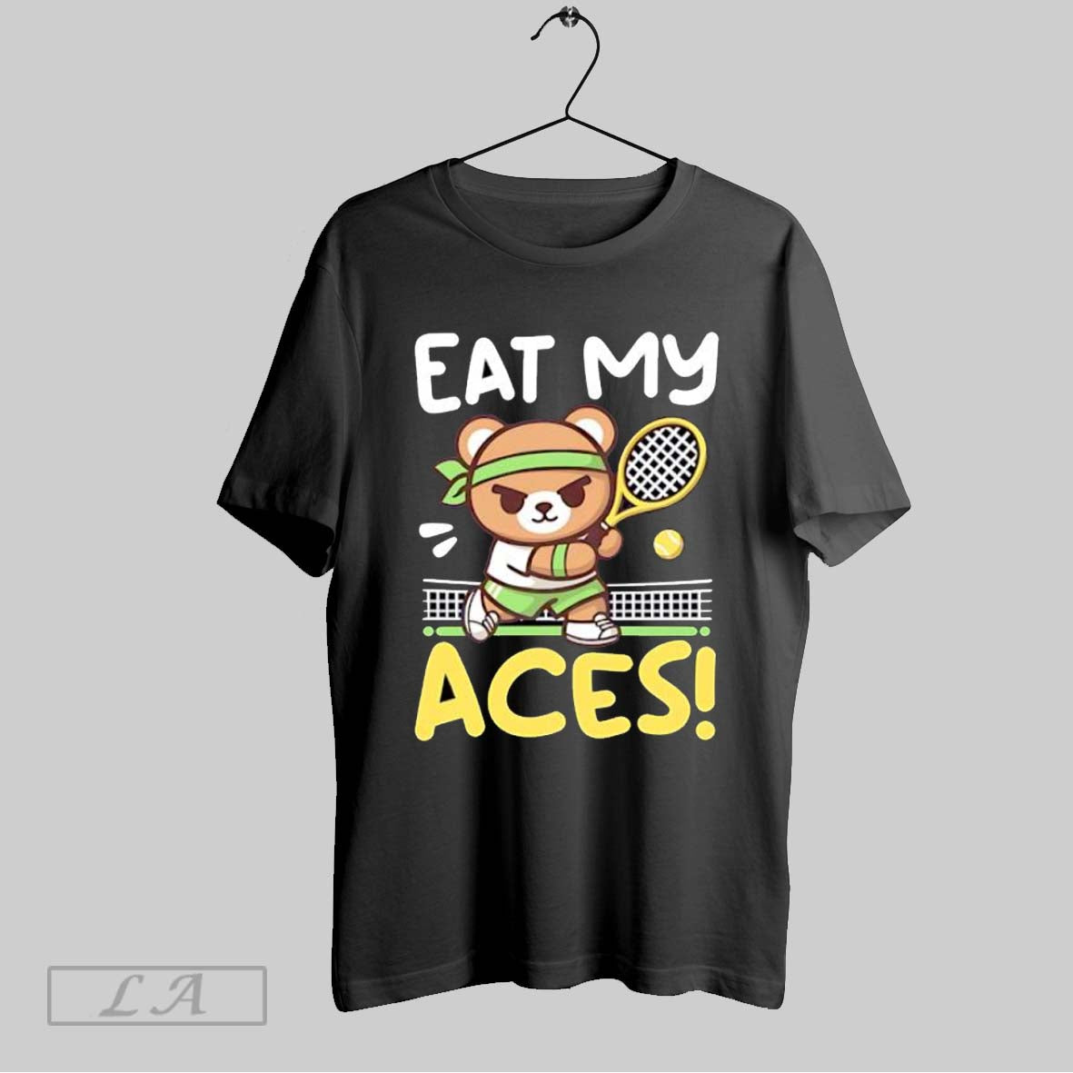 Original Eat My Aces Tennis Bear With Racket And Ball Unisex T-shirt, Sweatshirt, Hoodie, Long Sleeve Tee - T-Shirt, Sweatshirt, Hoodie