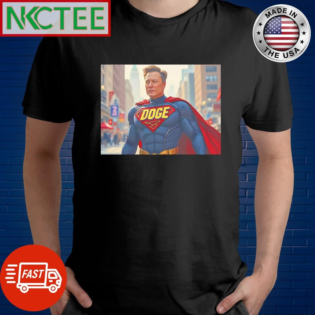 Original Elon Musk Superman DOGE shirt Unisex T-shirt, Sweatshirt, Hoodie, Long Sleeve Tee - T-Shirt, Sweatshirt, Hoodie