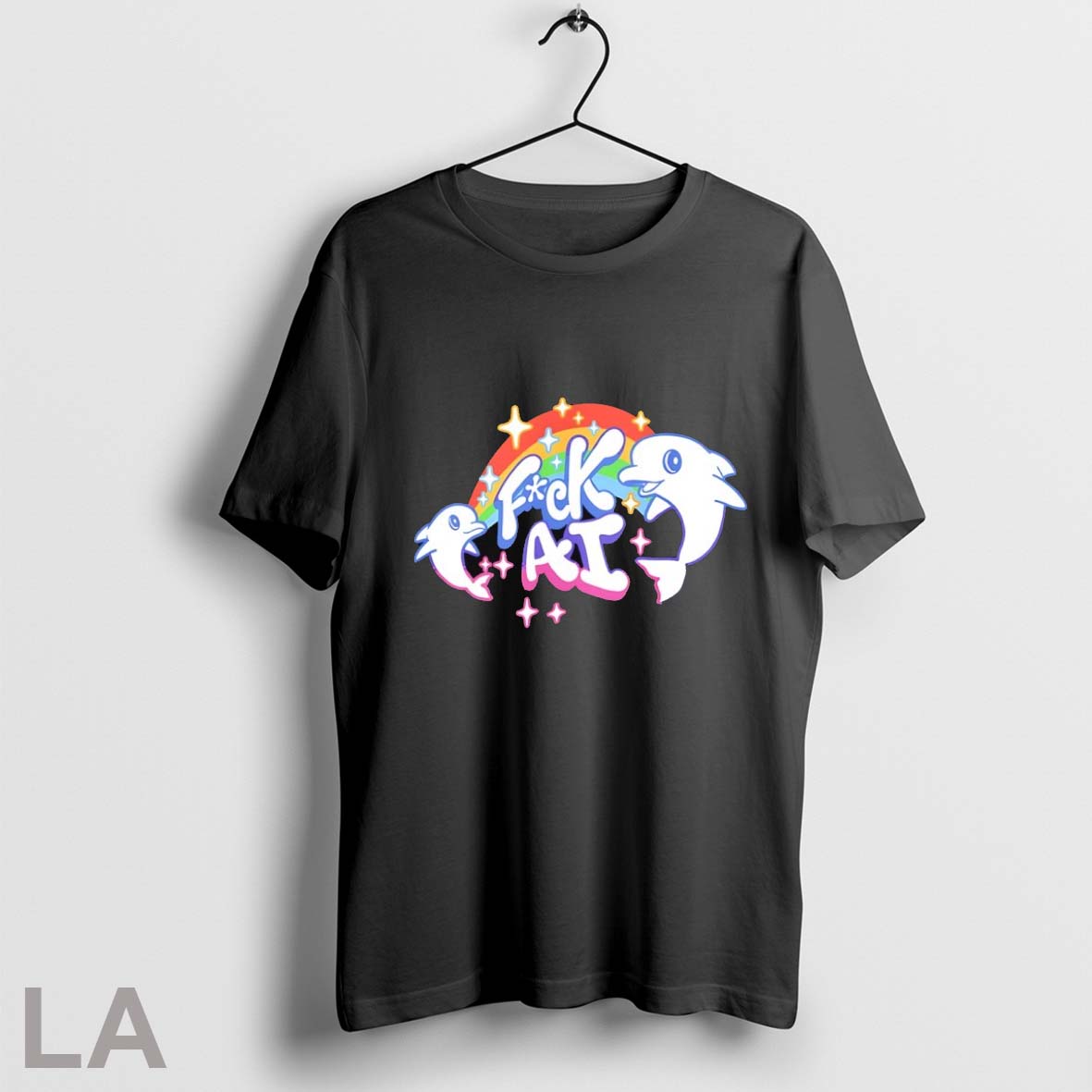 Original Fck Ai Dolphin Rainbow Unisex T-shirt, Sweatshirt, Hoodie, Long Sleeve Tee - T-Shirt, Sweatshirt, Hoodie