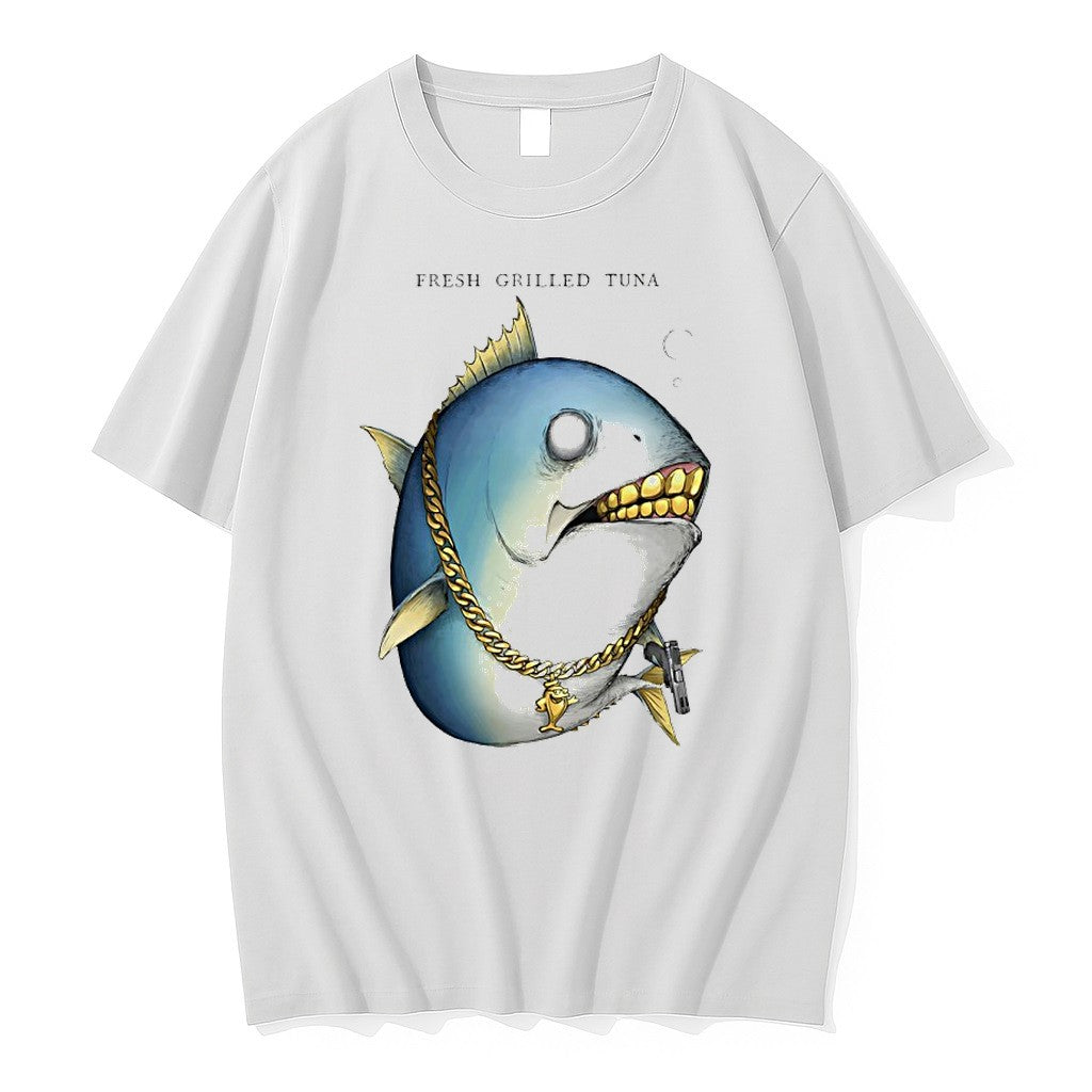 Original Fish Gun Fresh Grilled Tuna Gangster Tshirts Jpg Unisex T-shirt, Sweatshirt, Hoodie, Long Sleeve Tee - T-Shirt, Sweatshirt, Hoodie