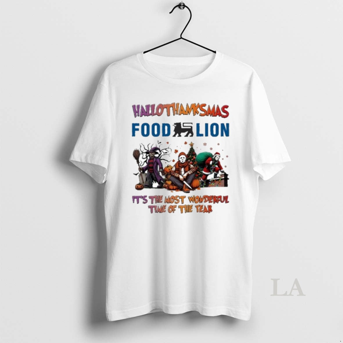 Original Food Lion Horror Film Hallothanksmas Its The Most Wonderful Time Of The Year Unisex T-shirt, Sweatshirt, Hoodie, Long Sleeve Tee - T-Shirt, Sweatshirt, Hoodie
